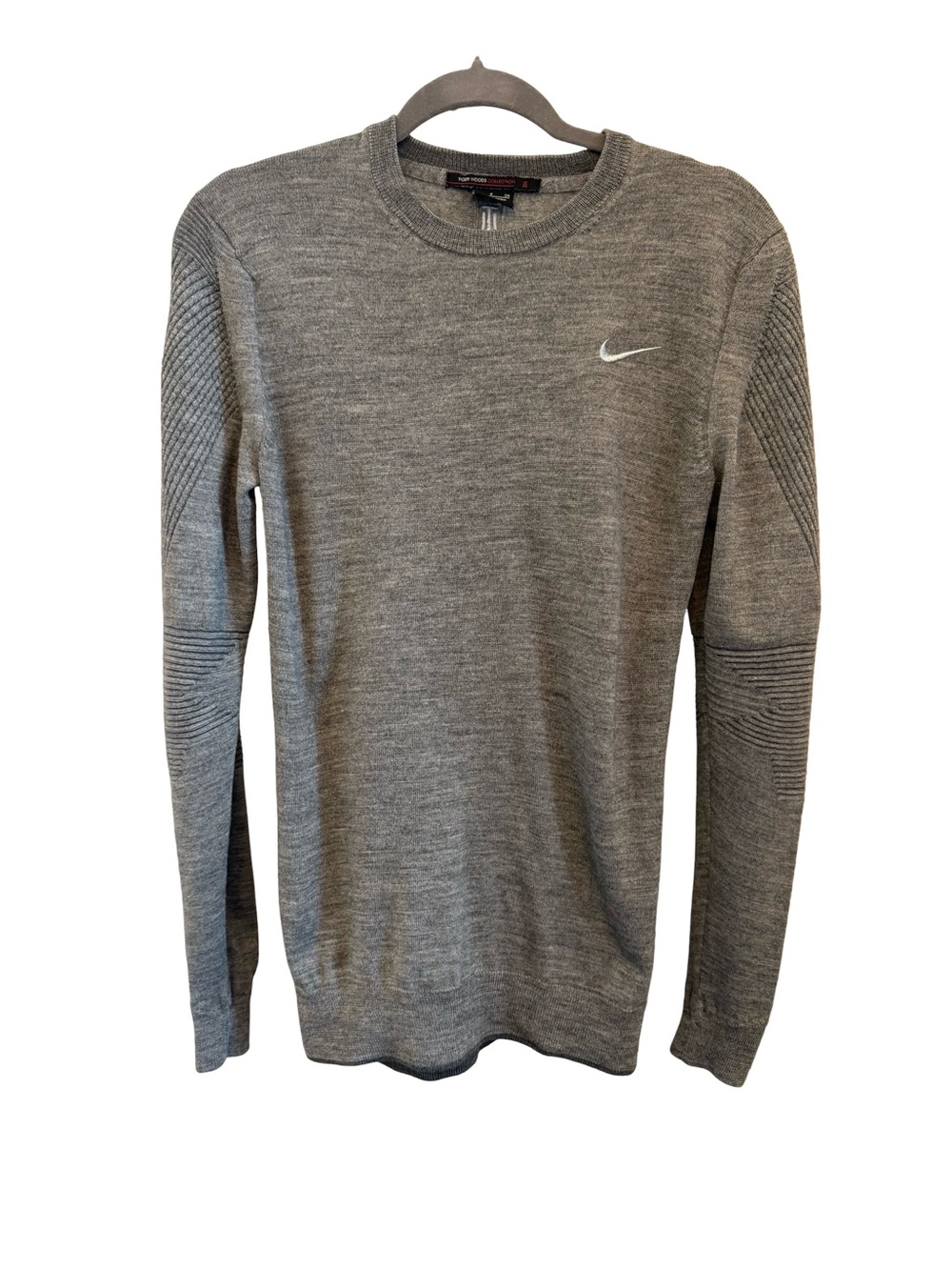 Nike Tiger Woods Collection Merino Wool Crewneck Sweater Gray Small Pullover